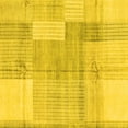 thumbnail image 1 of Ahgly Company Machine Washable Indoor Square Checkered Yellow Modern Area Rugs, 7' Square, 1 of 4