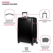 SWISSGEAR Ridge Large Checked Hardside Expandable Luggage with 8 360 Spinner Wheels, TSA Lock, Black