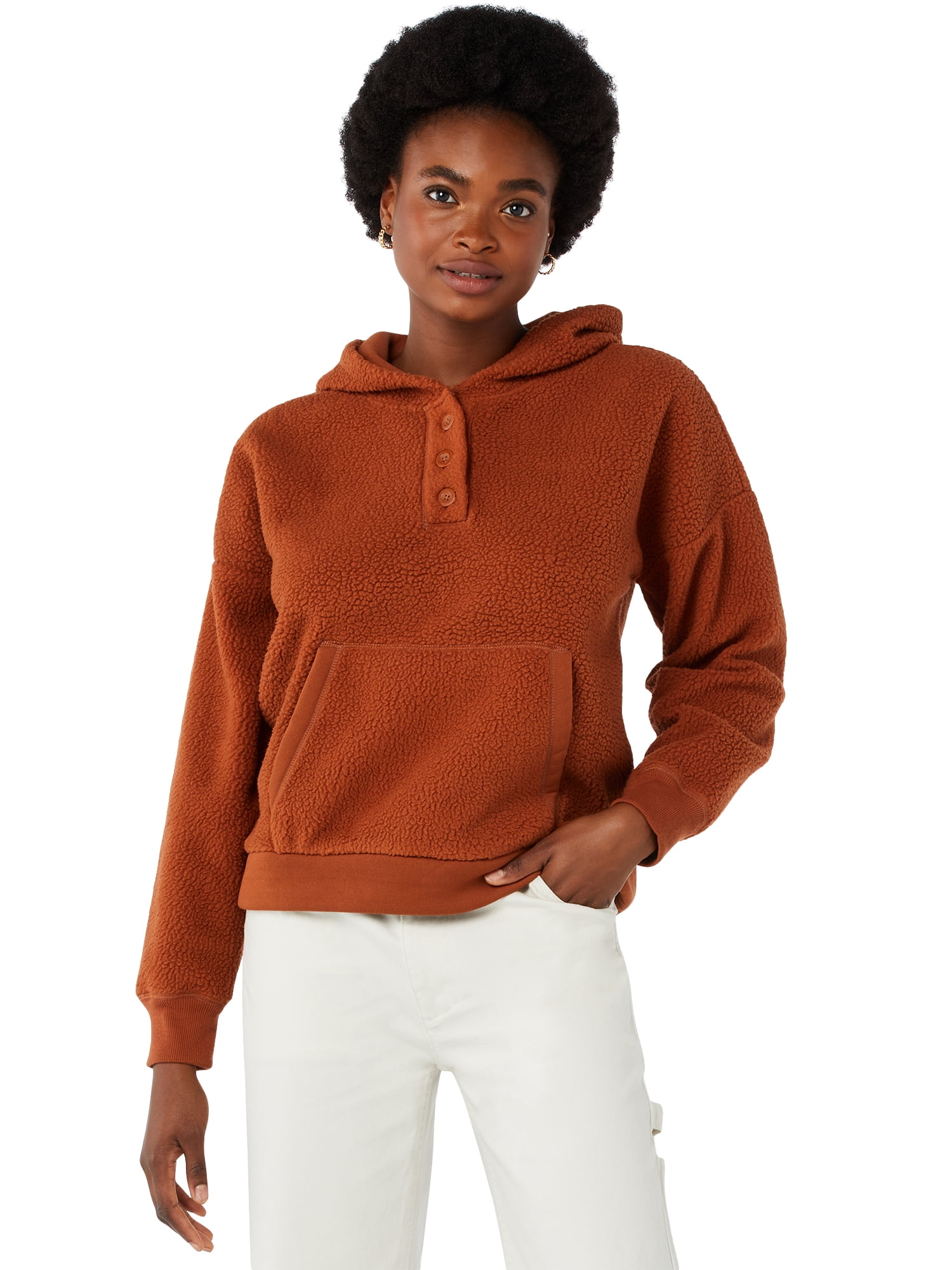 Free Assembly Women's Henley Hoodie 