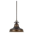 thumbnail image 6 of Urban Ambiance Luxury Industrial Indoor Hanging Pendant Light, Medium Size: 11.5"H x 13.5"W, with Americana Style Elements, Nostalgic Design, Oil Rubbed Parisian Bronze Finish and Steel Shade, UQL2288, 6 of 6