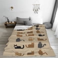 thumbnail image 2 of Cat Graphic Print Pattern Throw Blanket, Super Soft Anti-Pilling Flannel Bed Blankets, 60"x50", 2 of 8