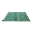 thumbnail image 2 of Ahgly Company Machine Washable Indoor Rectangle Abstract Turquoise Blue Modern Area Rugs, 2' x 5', 2 of 4