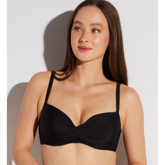 Women's Pour Moi 13208 Free Spirit Padded Underwire Swim Top (Black 38C)