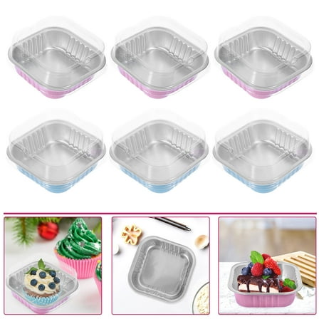 Topbathy 20 Sets of Small Baking Pans Aluminum Foil Oven Safe Tableware for Barbecues