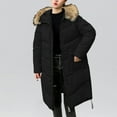 thumbnail image 2 of Patlollav Womens Winter Fashion Tooling Long Slim Hooded Cotton Jacket Coat, 2 of 6