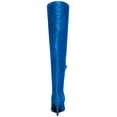 thumbnail image 2 of BLISSFUL STEP Women's Glitter Pointed Toe Stiletto Heels Over the Knee High Boots Royal Blue 7, 2 of 7