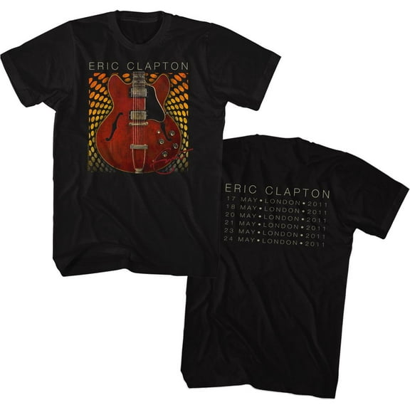 Eric Clapton Guitar Circles Black Adult T-Shirt
