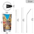 thumbnail image 3 of 11oz Stainless Steel Tumbler with Straw, Double Wall Insulated Travel Tumbler Street Scene, 3 of 8