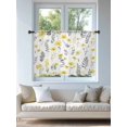 thumbnail image 4 of Sheer Curtains 54 Inch Length, Yellow Spring Floral Semi Sheer Curtains Light Filtering Window Treatment, Flowers Botanical Elegant Pastoral Privacy Voile Drapes for Living Room Bedroom 52x54 Inch, 4 of 7
