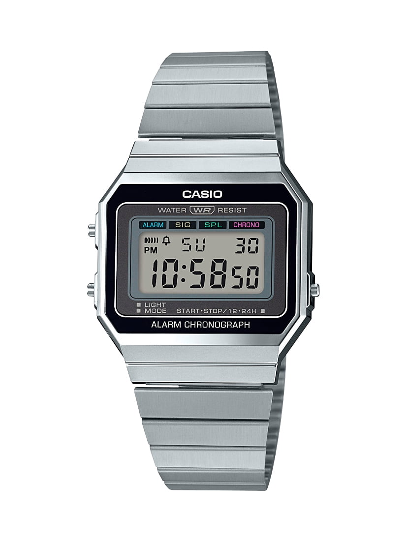 casio black stainless steel watch