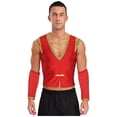 thumbnail image 1 of dPois Débardeur Médiéval Renaissance pour Hommes Prince Arabe Danse Performance de Scène Rouge TG, 1 of 7