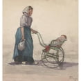 thumbnail image 3 of Johannes Abraham Mondt 20x21 Black Modern Framed Museum Art Print Titled - Woman with Jug and Pram, to the Right (1914), 3 of 5