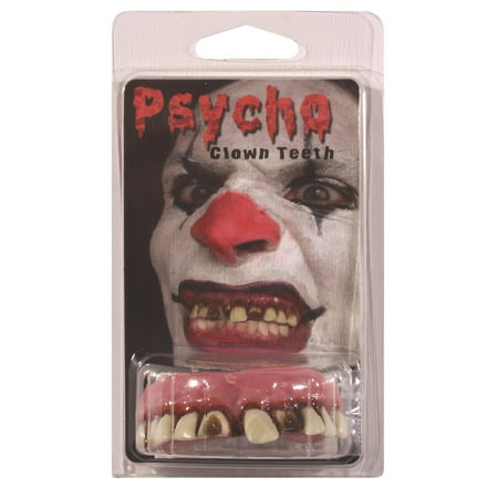 Billy Bob Psycho Clown Rotted Cavity False Teeth, White Pink Brown, One Size