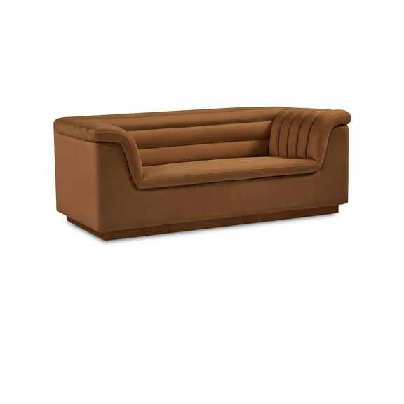 Meridian Furniture Cascade Saddle Velvet Fabric Loveseat