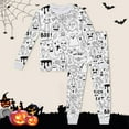 thumbnail image 2 of Gelikeya Kids Pajama Sets Boys Girls Halloween Long/short Sleeves Tops Shorts/pants 2 Piece Outfits Soft Comfy Cartoon Graphic Pjs Clothing Set, 2 of 4
