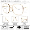 thumbnail image 5 of SA106 Womens 70s Retro Geek Chic Butterfly Clear Lens Eyeglasses / Beige Gold, 5 of 7