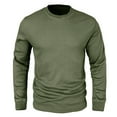 thumbnail image 4 of DODADAWANJ Mens Waffle Knit Long Sleeve Shirt Casual Loose Crew Neck Shirts Solid Color Fall T Shirts 2025 Army Green XXL, 4 of 8