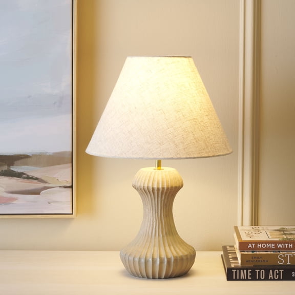 Safavieh Cosmea 12" Modern Wood/Iron Table Lamp, Off-White