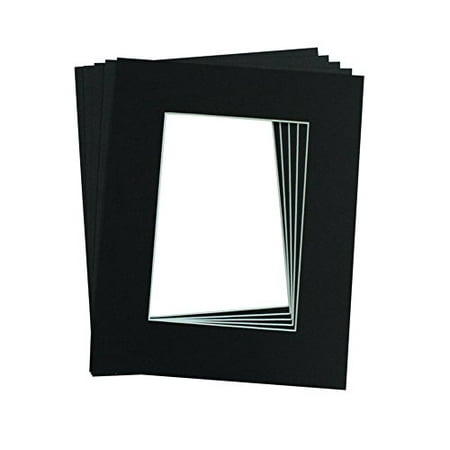 Logan Matboards - Mat Board Center Premier High Quality Acid-Free Pre-Cut 8x10 Black Picture Mat Sets.