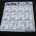 thumbnail image 2 of NUZYZ 12 Pcs/Pack Elastic Rhinestone Decor Toe Rings Mixed Color Feet Jewelry Charms, 2 of 7