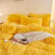 thumbnail image 4 of Juego de funda de edredón color amarillo esponjoso, juego de cama de felpa amarilla (1 funda de edredón esponjosa), 4 of 4