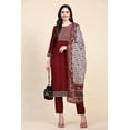 thumbnail image 5 of Trendmalls Women's Wear Cotton Fabric Embroidery Stright Kurta with Salwar Suit Set, 5 of 11