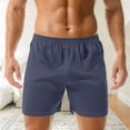 thumbnail image 3 of Mens Pajama Shorts Mens Sleep Shorts Mens Underwear Boxers Lounge Soft Comfy Pj Bottom Sleeping Pants Breathable Summer Sleepwear Blue 5XL, 3 of 5