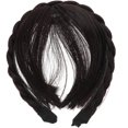 thumbnail image 1 of Fashion Synthetic Wigs Headband Front Hair Bangs Fringe Hair Extensions for Women Girls(Dark Brown), 1 of 4