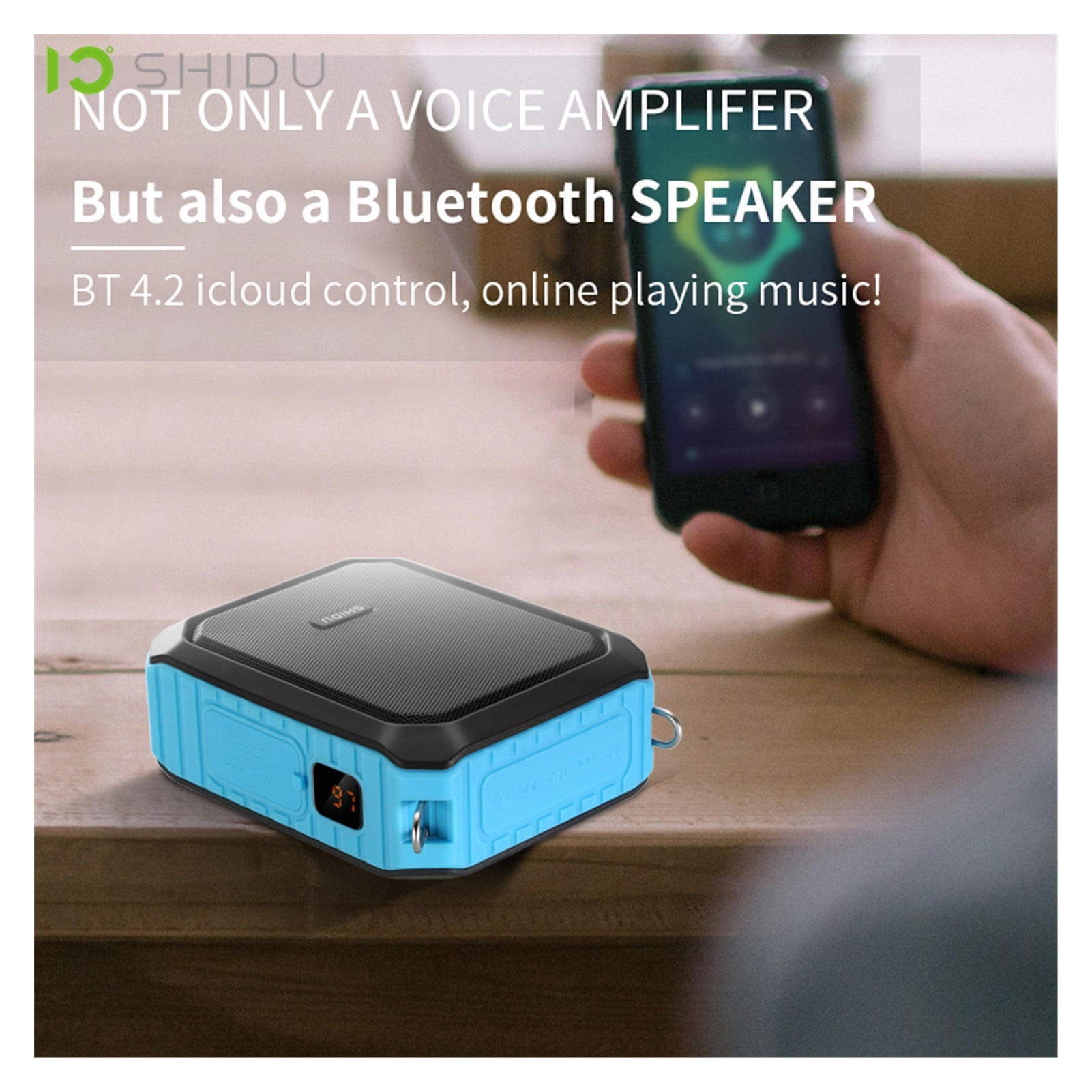 18W Portable Wireless Bluetooth-compatible Speaker Waterproof Voice Amplifier With UHF Microphone For Teacher Support TF ,Easy to Operate