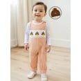 thumbnail image 5 of Newborn Baby Boy Girl My First Halloween Thanksgiving Outfit Long Sleeve Turkey Pumpkin Romper Suspender Pants Hat Fall Winter Clothes, 5 of 9