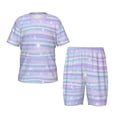 thumbnail image 1 of Balery Striped Gradient Conjunto de Pijama Infantil de Manga Corta con Estampado – Ropa de Dormir de Algodón Suave-Medium, 1 of 6