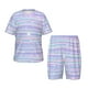 thumbnail image 1 of Balery Striped Gradient Conjunto de Pijama Infantil de Manga Corta con Estampado – Ropa de Dormir de Algodón Suave-Medium, 1 of 6