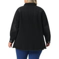 thumbnail image 4 of DARING DIVA Women's Plus Size Button Down Long Distressed Denim Jacket 4X Black, 4 of 6