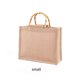 thumbnail image 2 of Bolso De Tela De Saco Bolso De Almacenamiento De Estilo Simple Bolso De Tela De Saco Beige Natural Bolso De Tela De Saco Recubierto Con Película Impermeable Con Artesanía Mango De Bambú Elegante Bolso Yuarrent HA028375-02, 2 of 5