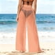 thumbnail image 4 of Pincandy Women See Through Sheer Mesh Pants Beach Swimsuit Bikini Bottom Cover up Party Club Elastic High Waist Wide Leg Pants, 4 of 7