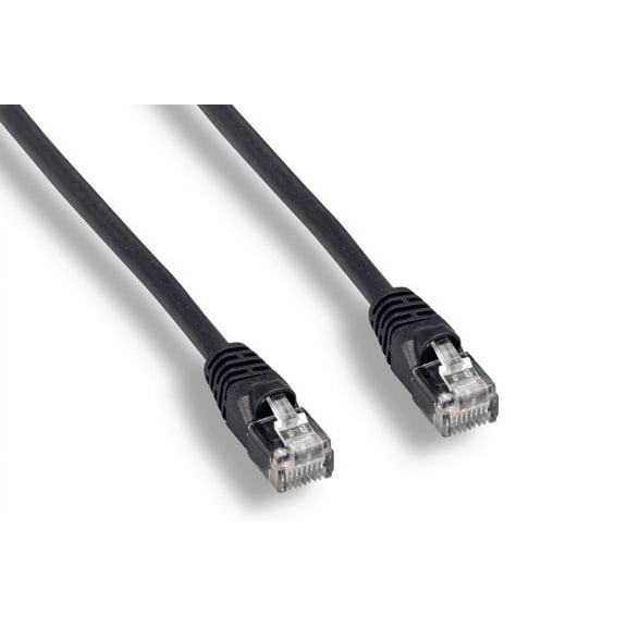 10ft Cat6 UTP 550MHz Copper Patch Cable Category 6 Unshielded Twisted Pair Snagless Network Internet Cord Molded Boots Black