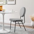 thumbnail image 2 of Side Dining Chair, Black Grey Gray, Fabric, Mid Century Kitchen Cafe Bistro Hospitality Restaurant, Modern Contemporary HB34615, 2 of 9
