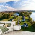 thumbnail image 2 of Peel and Stick Wallpaper Waterproof Rural neighborhood fall Wall Mural Decor Self Adhesive and Removable 69in x 98in, 2 of 8