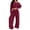 Wine, variant on Maqroz Womens Two Piece Lounge Sets Off Shoulder Cropped Sweatshirts Wide Leg Pants Sweatsuit Outfits Matching Casual Y2K Streetwear