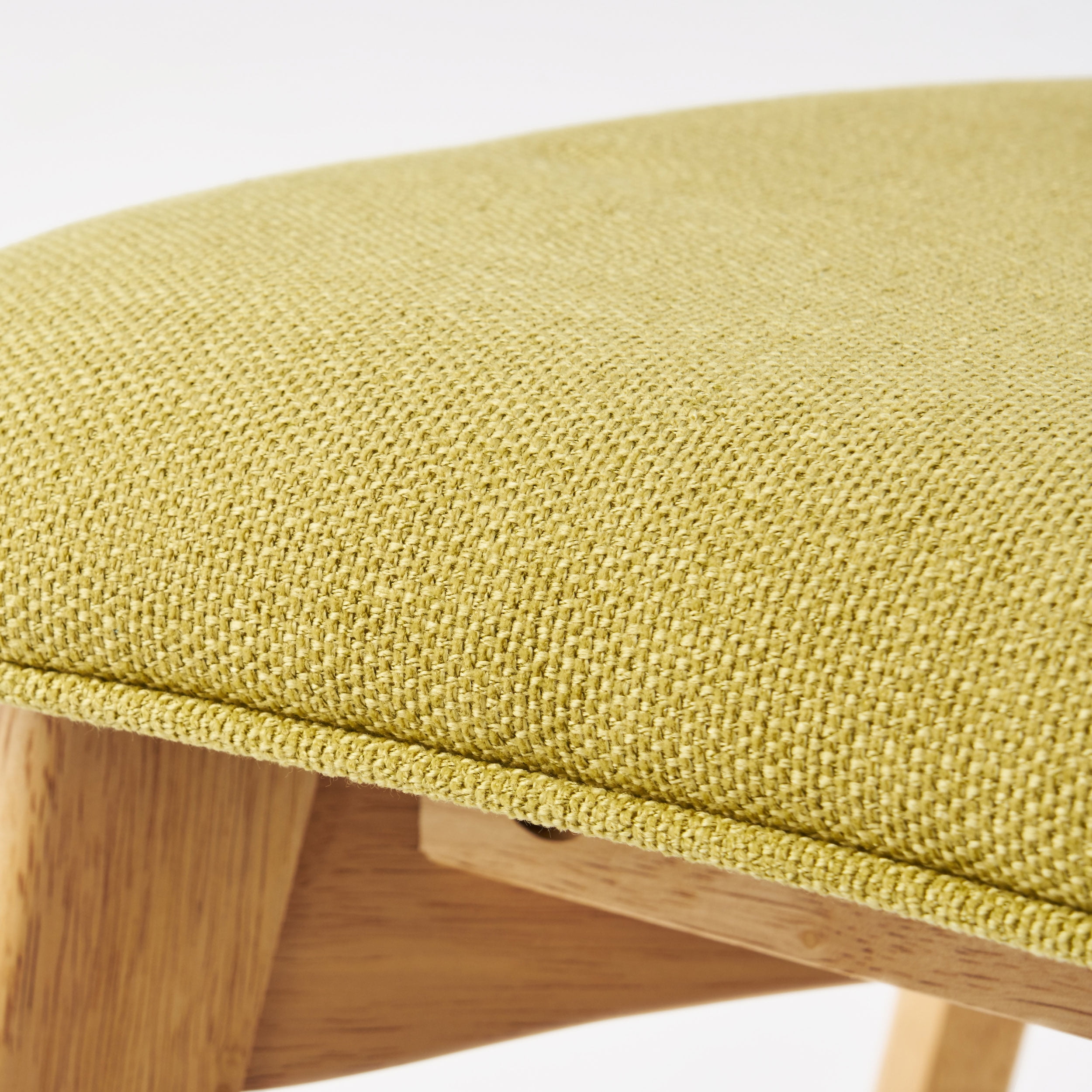 Noble House Sadie Mid-Century Fabric Dining Chairs, Set of 2, Natural Oak, Green Tea