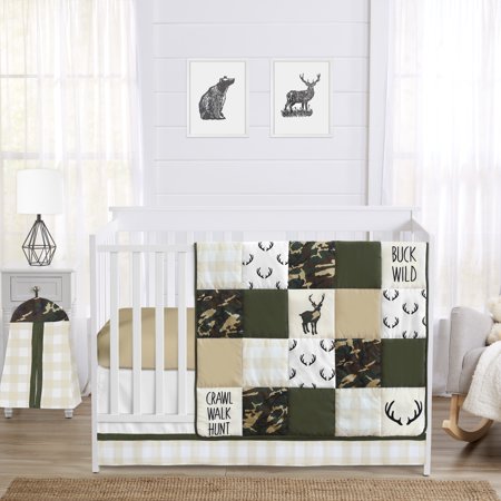 UPC: 0846480063339 | Woodland Camo 4 Piece Crib Bedding Set by Sweet Jojo Designs