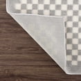 thumbnail image 4 of Hauteloom Gaiwan Living Room, Bedroom Machine Washable Area Rug - Square Piles, Checkered - White, Light Gray - 7'10" x 10', 4 of 13