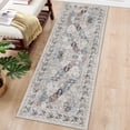 thumbnail image 2 of FairOnly Vintage Distressed Non Slip Machine Washable Blue Multicolor 2'x6'Runner Rugs Low Pile Stain Resistant Soft Floor Rug for Hallway Kitchen, 2 of 7