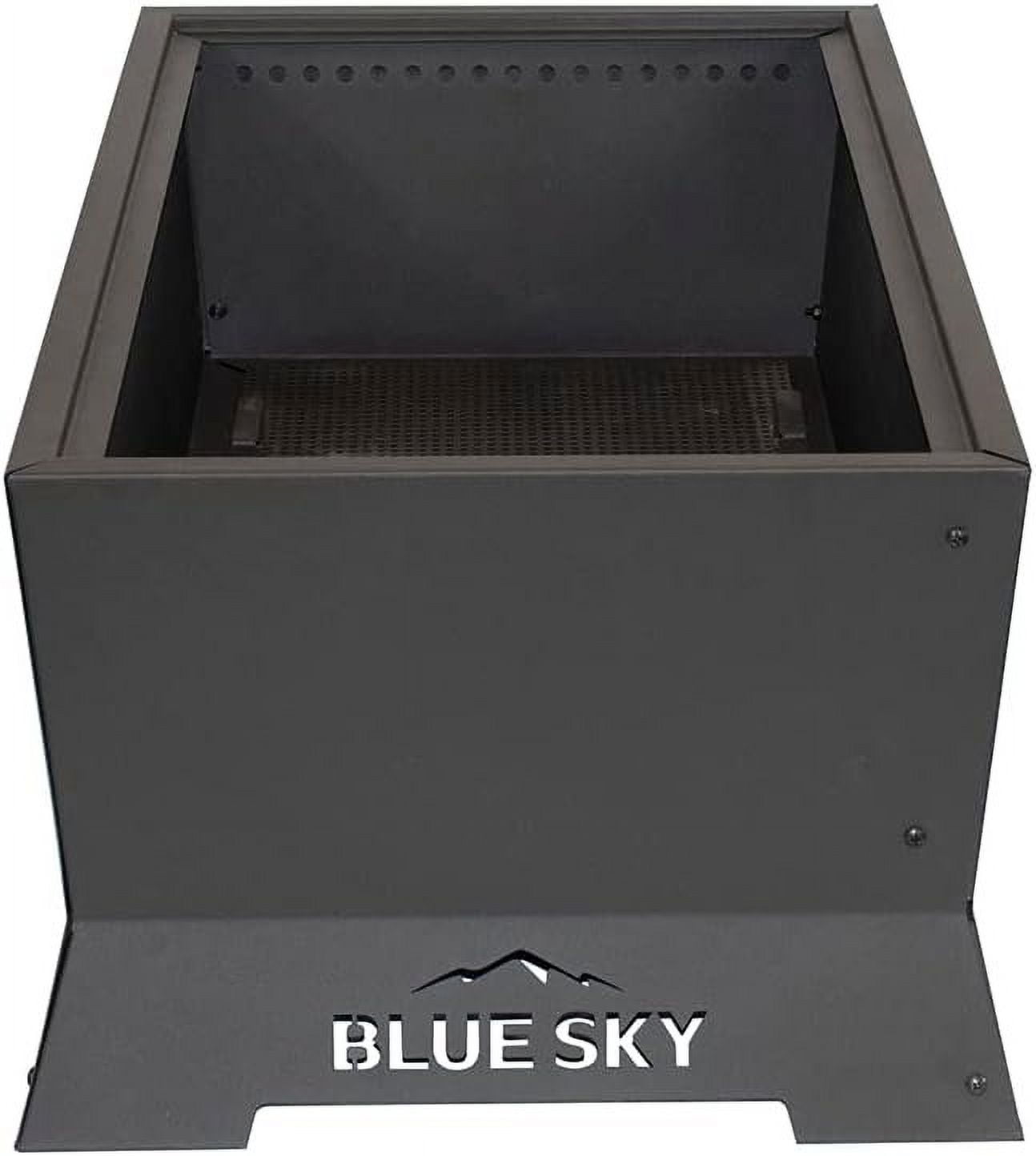 Blue Sky Outdoor Living Rectangle Peak Smokeless Patio Fire Pit, Dual Lift-Out Ash Catches, Black