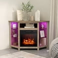 thumbnail image 2 of Costway Fireplace TV Stand with Led Lights & 18" Electric Fireplace for Tvs up to 50", 2 of 10