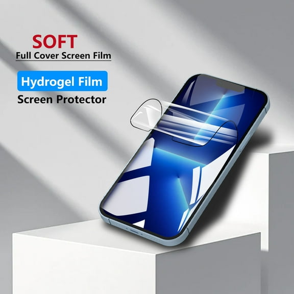 Xhy iPhone 13/13 Pro Hydrogel Film Screen Protector 6.1 Inch,2 Pack Full Cover Soft TPU HD Transparent Protective Durable(Not Tempered Glass)