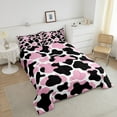 thumbnail image 3 of Pink Cow Print Comforter Set Cartoon Twin Bedding Sets,Milk Cow Cowhide Bed Set Western Decor for Home Farm Animals Duvet Insert,Farmhouse Bull Cattle Kawaii Room Decor, 3 of 6