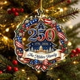 thumbnail image 4 of 250th Anniversary Christmas Ornament,Patriotic 2D Acrylic Keepsake for Christmas Tree,Car,Home Wall Commemorative Holiday Decoration(D), 4 of 6