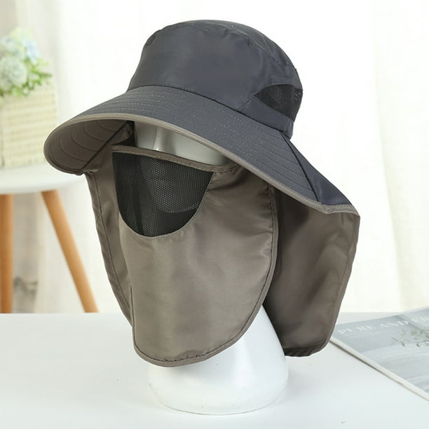 UV-Protection Hat Hiking Hat with Removable Mesh Face Neck Flap Cover  Fishing Cap for Man Women