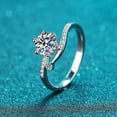 thumbnail image 3 of Anillo de copo de nieve con botón de plata 925, anillo de diamantes de Mosan de estilo retro artístico a la moda y sencillo, 3 of 5